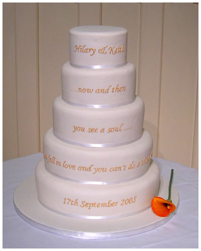 Gold Poetry Wedding Cake